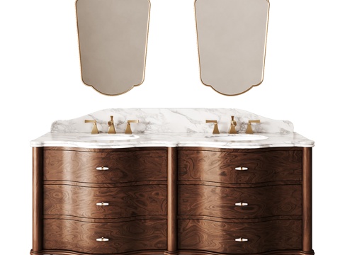 French Valerie Valerie Double Basin Bathroom Cabinet