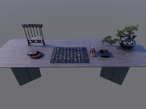 Neo-Chinese Style Painting and Calligraphy Table