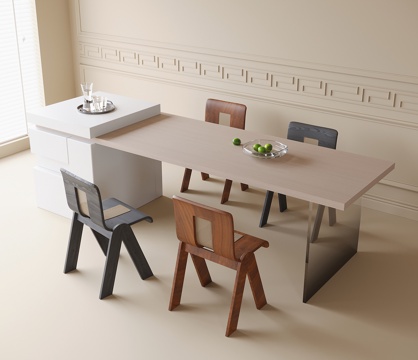 Modern Dining Table and Chair Combination Island Table Chair