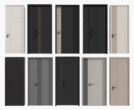 Modern password door single door wooden door