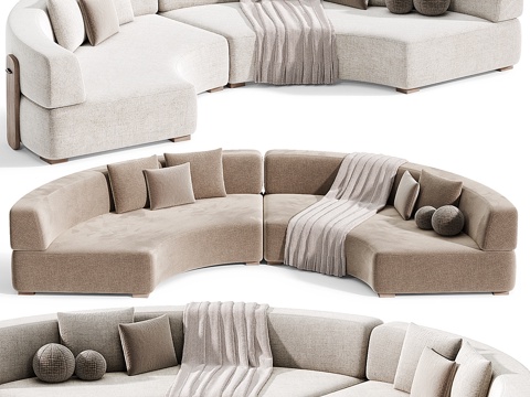 Cream Style Sofa Shaped Sofa Curved Sofa Sofa Card Seat Leisure Sofa Villa Sofa