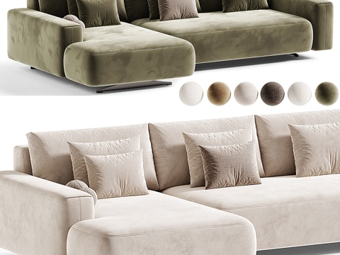 Modern Italian mononova corner sofa