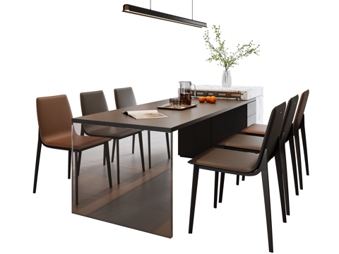 Italian Dining Table and Chair Combination