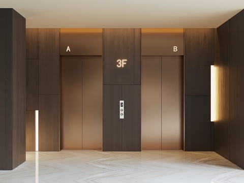 Modern Hotel Elevator Hall