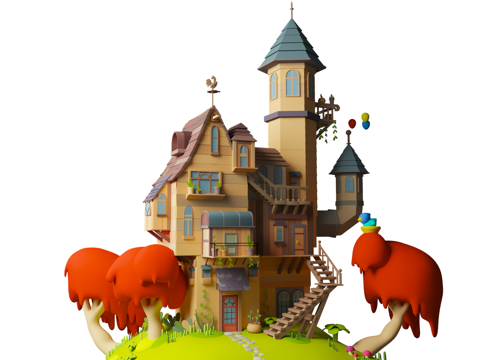 Styled Cartoon Castle Cartoon Style Castle Q Edition Castle