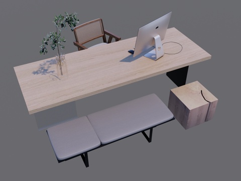 Solid Wood Long Desk