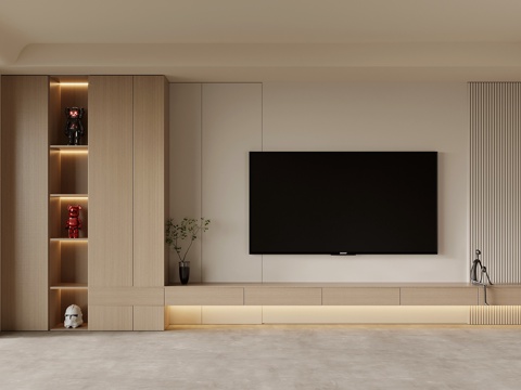 TV Wall modern minimalist TV background wall TV cabinet