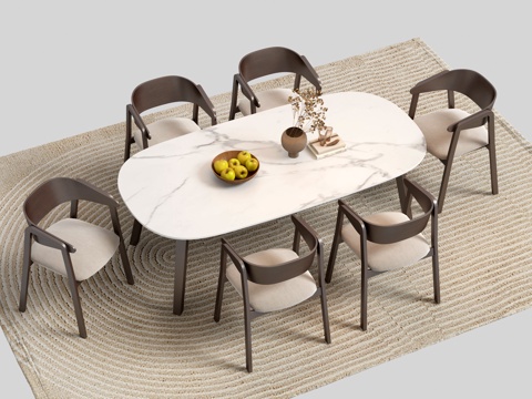 Quiet Ancient Nordic Dining Table and Chair Carpet