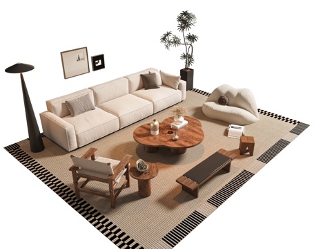 Modern Quiet Antique Sofa Coffee Table Combination Jewelry Modern Sofa Combination Antique Suit