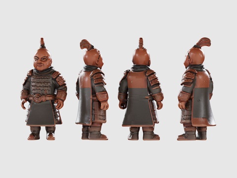 Q version of the terracotta warriors ornaments