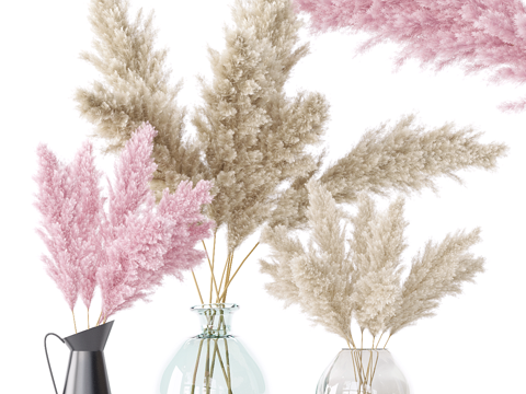 Modern Vase Flower Art Dried Branch Dog's Tail Grass