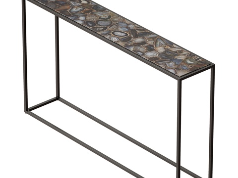 Modern Italian Affordable Luxury Style Onyx Metal Frame Entrance Table