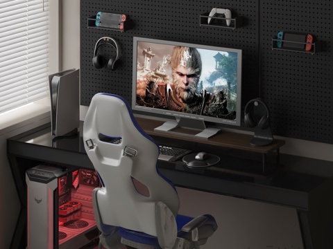 E-sports game table and chair computer headset