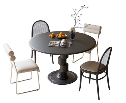 Modern Dining Table and Chair Combination Round Dining Table Dining Chair Chair