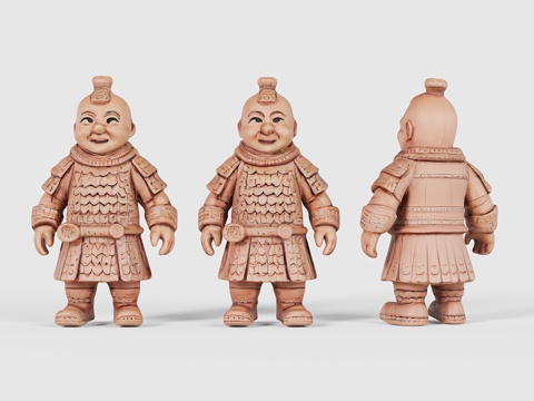 Q version terracotta toy ornaments