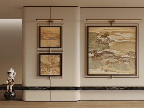 New Chinese-style Middle Ancient Hanging Painting Decorative Painting Hanging Painting Frame Hanging Painting for Living Room