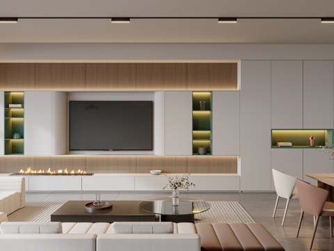 Modern Grand Flat Living&Dining Room