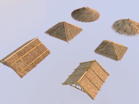 Modern thatched roof eaves