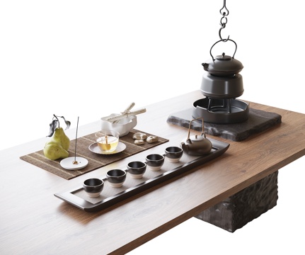 Modern tea set ornaments