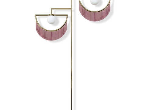 New Chinese-style tassel fan-shaped floor lamp