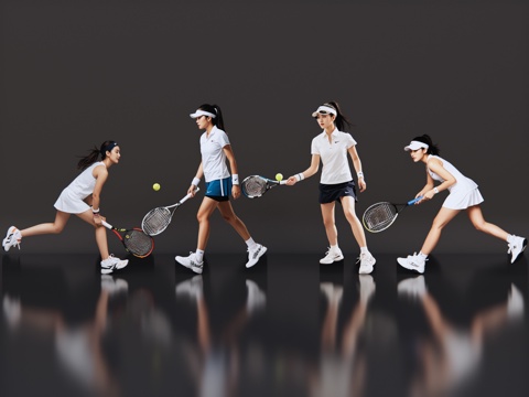 2D Modern Sports Man Tennis Figure Tennis Sports Tennis Beauty Sports Figure