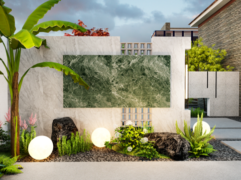 Modern courtyard opposite Landscape Wall view wall Wall landscape wall