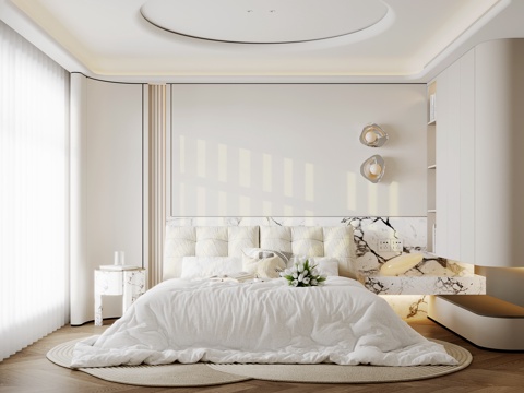 Modern Cream Affordable Luxury Style Bedroom