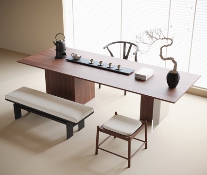 Modern Tea Table and Chair Combination Bench Stool Tea Set