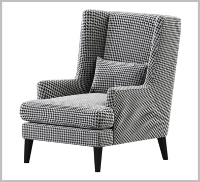 Fabric Single Sofa Houndstooth Single Sofa Houndstooth Chair Houndstooth Lounge Chair crazy bird