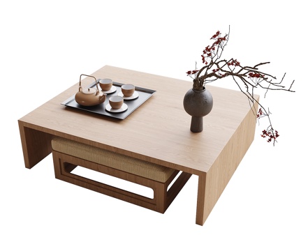 Modern Balcony Tea Table and Chair Small Tea Table Tatami Tea Table