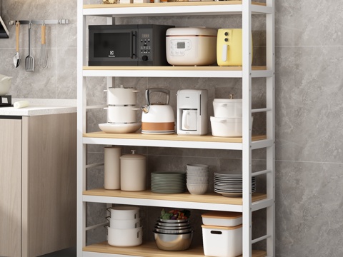 Modern Kitchen Storage Rack Microwave Kitchen Supplies seasonings Bottle Pots and Pans