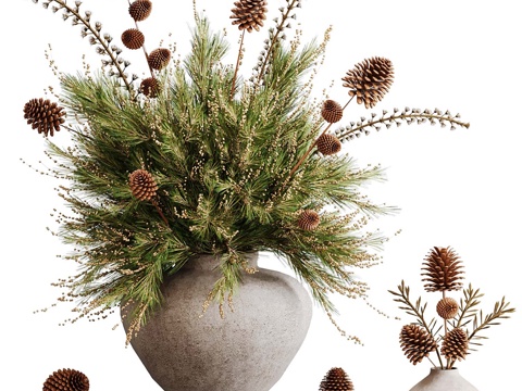 Pine branches in a country vase