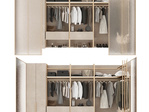 Neo-Chinese Style Affordable Luxury Style Wardrobe Cloakroom