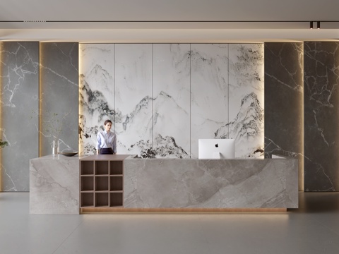 Modern Company Front Desk Reception Area Bar Desk Reception Desk Company Front Desk Background