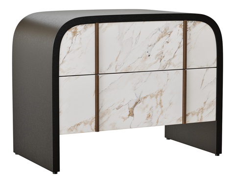 New Chinese Affordable Luxury Style MOIRA Bedside Table