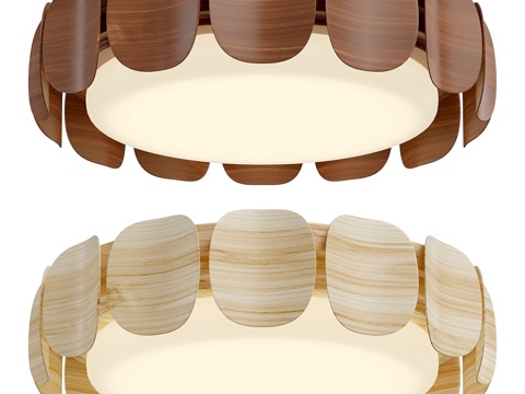 Modern Curved Wood Ceiling Lamp Collection