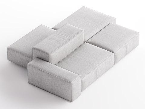 Modern Multiplayer Sofa Tofu Block Sofa