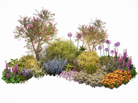 Modern plant group flower bed flower border British American flower border shrub grass flower plant combination