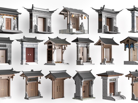 New Chinese Courtyard Door Courtyard Door Homestay Door Chinese Door Head