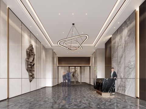 Modern Office Front Desk Lobby