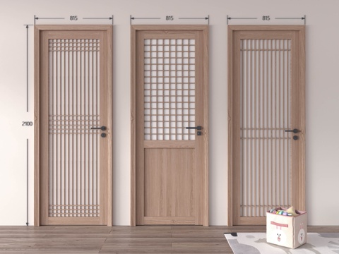 Neo-Chinese Style Single Door Japanese Style Single Door Wooden Door Single Door Glass Door Bedroom Door Kitchen and Bathroom