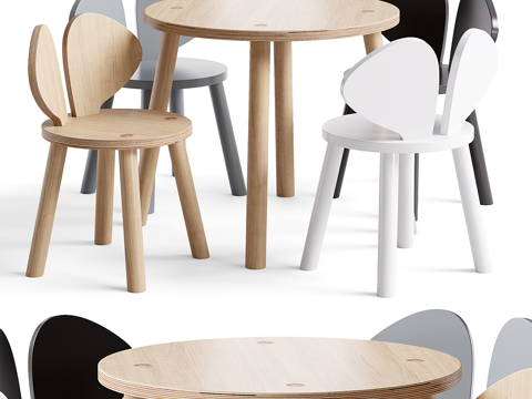 Modern Children's Table and Chair Oak Chair