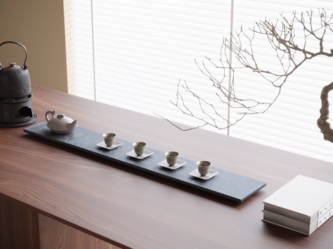 Modern tea set ornaments