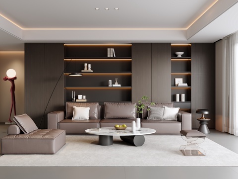 Modern Italian Home Living Room Italian Sofa Italian Coffee Table Italian Bookcase Sculpture