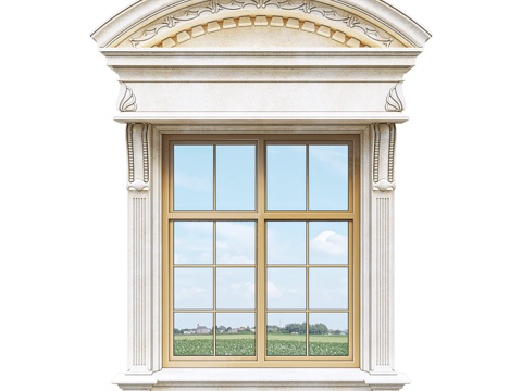 Simple European Bay Window Simple European Windowsill European-style Bay Window Retro Bay Window Retro Windowsill Classical Windowsill