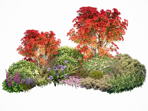 Modern plant group flower bed flower border British American flower border shrub grass flower plant combination