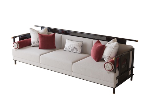 New Chinese-style Three-person Sofa Multi-person Sofa