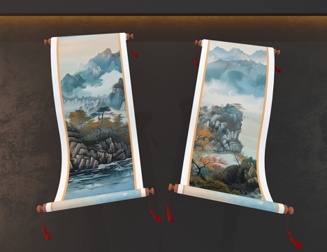 Landscape painting scroll