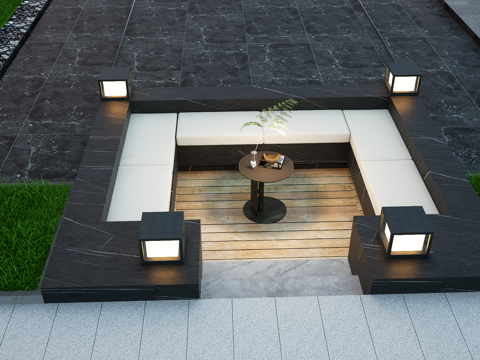 Modern Courtyard Sinking Booth Sofa Outdoor Sinking Lights Outdoor Lights