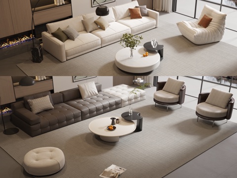 Modern sofa coffee table combination